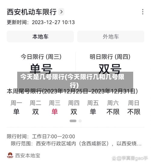 今天是几号限行(今天限行几和几号限行)