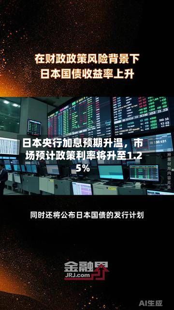 日本央行加息预期升温，市场预计政策利率将升至1.25%