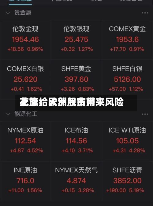 花旗：天然气费用上涨给欧洲股市带来风险