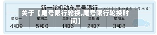 关于【尾号限行轮换,尾号限行轮换时间】-第2张图片