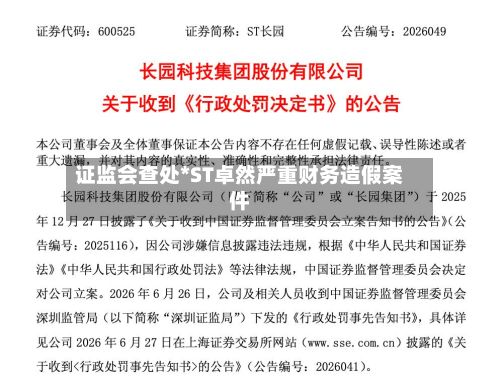 证监会查处*ST卓然严重财务造假案件-第3张图片