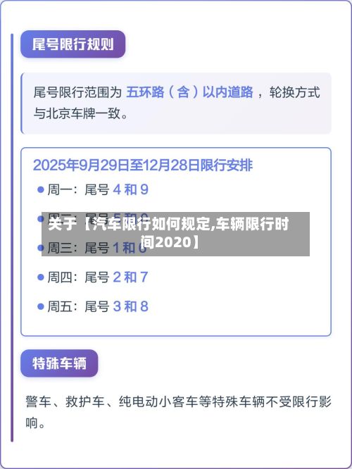 关于【汽车限行如何规定,车辆限行时间2020】