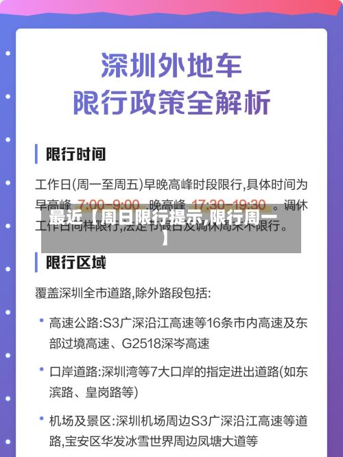 最近【周日限行提示,限行周一】