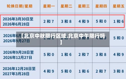 【北京中秋限行区域,北京中午限行吗】