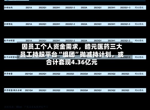 因员工个人资金需求，皓元医药三大员工持股平台“组团”抛减持计划	，或合计套现4.36亿元-第3张图片