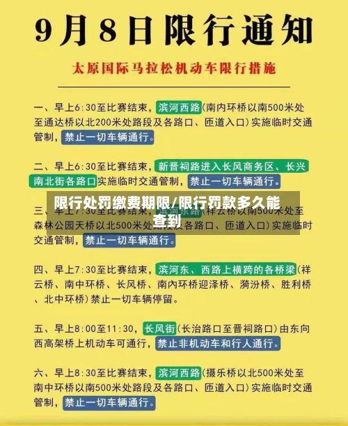 限行处罚缴费期限/限行罚款多久能查到