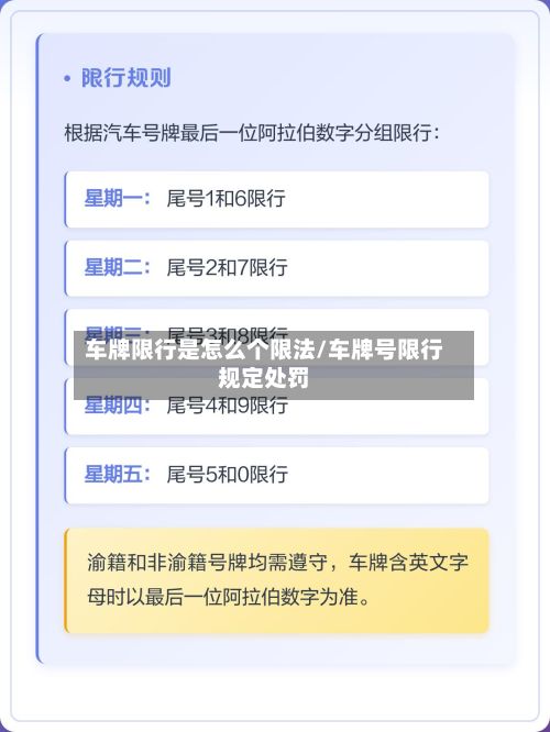 车牌限行是怎么个限法/车牌号限行规定处罚-第3张图片