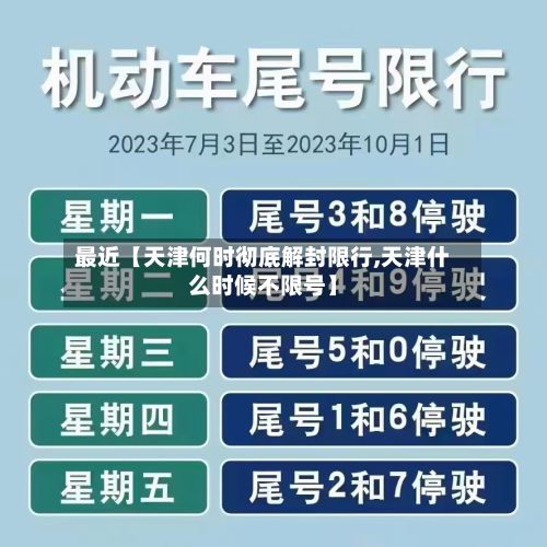 最近【天津何时彻底解封限行,天津什么时候不限号】-第2张图片
