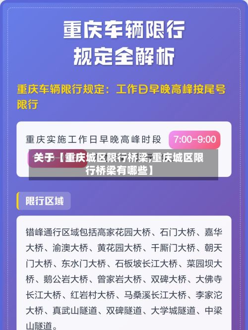 关于【重庆城区限行桥梁,重庆城区限行桥梁有哪些】