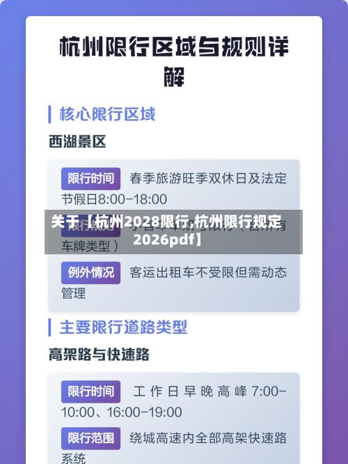 关于【杭州2028限行,杭州限行规定2026pdf】