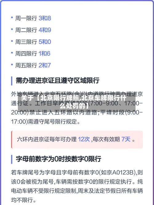 关于【北京限行牌照,北京车牌限行什么处罚的】-第2张图片