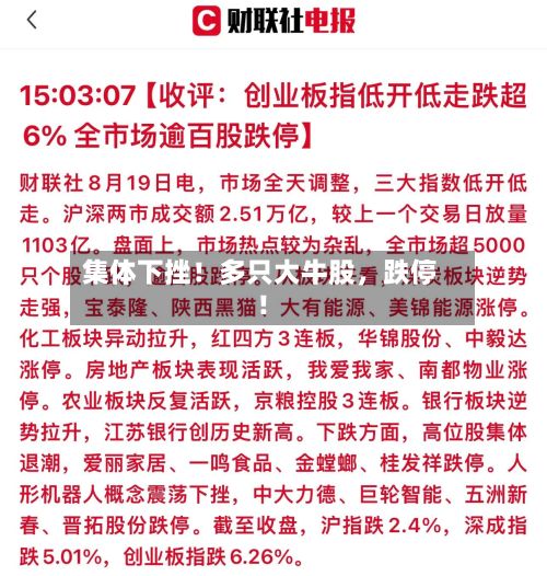 集体下挫！多只大牛股	，跌停！-第2张图片