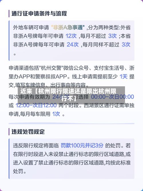 近来【杭州限行限进还是限出杭州限行不】-第2张图片