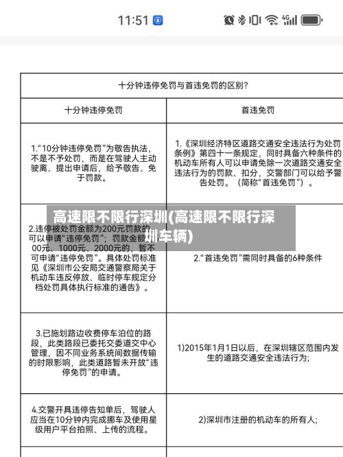 高速限不限行深圳(高速限不限行深圳车辆)-第3张图片
