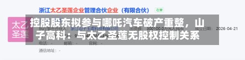 控股股东拟参与哪吒汽车破产重整，山子高科：与太乙圣莲无股权控制关系-第2张图片