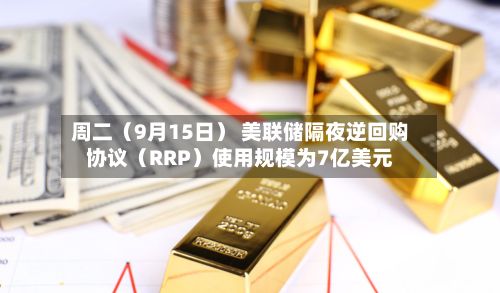 周二（9月15日） 美联储隔夜逆回购协议（RRP）使用规模为7亿美元
