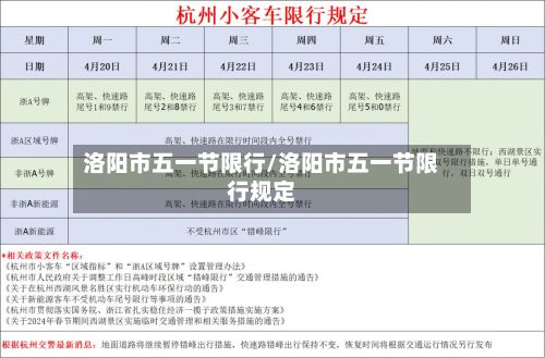 洛阳市五一节限行/洛阳市五一节限行规定-第2张图片
