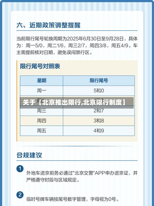 关于【北京推出限行,北京限行制度】
