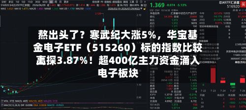 熬出头了？寒武纪大涨5%，华宝基金电子ETF（515260）标的指数比较高上探3.87%！超400亿主力资金涌入电子板块-第2张图片
