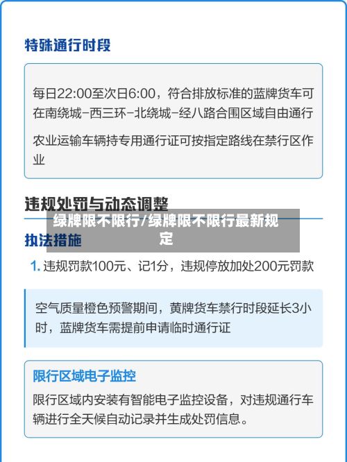 绿牌限不限行/绿牌限不限行最新规定