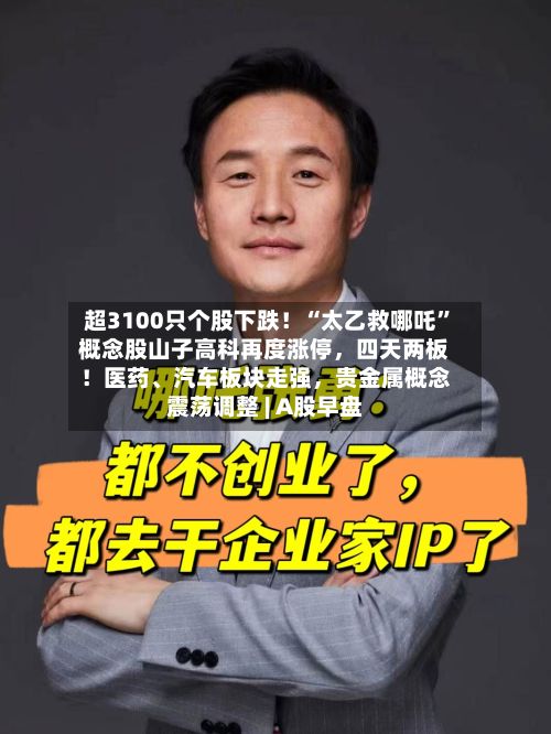 超3100只个股下跌！“太乙救哪吒”概念股山子高科再度涨停，四天两板！医药、汽车板块走强，贵金属概念震荡调整 | A股早盘