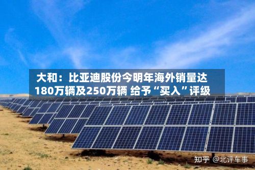 大和：比亚迪股份今明年海外销量达180万辆及250万辆 给予“买入	”评级-第1张图片