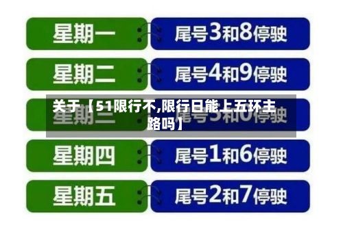关于【51限行不,限行日能上五环主路吗】-第3张图片