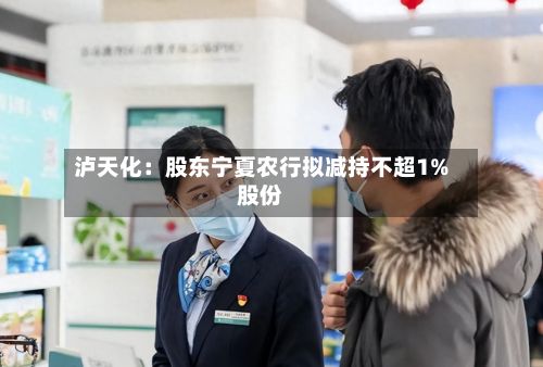 泸天化：股东宁夏农行拟减持不超1%股份-第2张图片