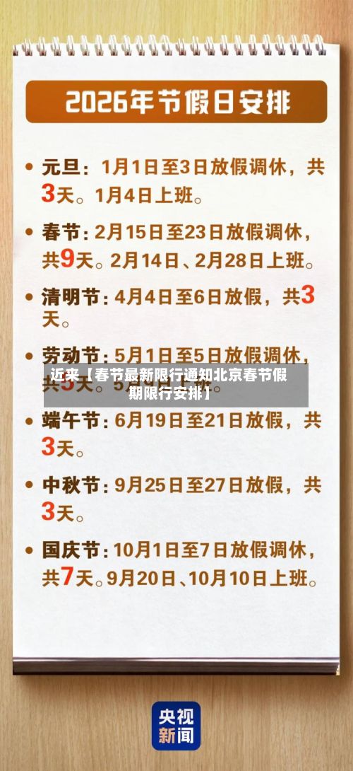 近来【春节最新限行通知北京春节假期限行安排】-第2张图片