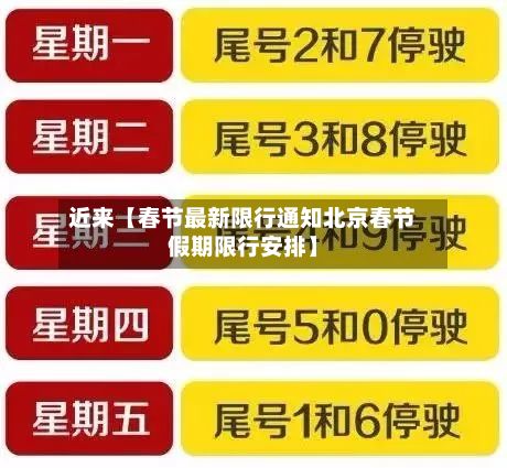 近来【春节最新限行通知北京春节假期限行安排】-第3张图片