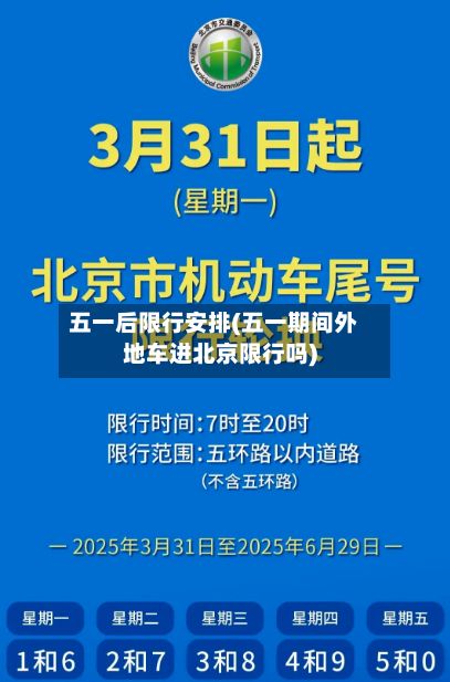 五一后限行安排(五一期间外地车进北京限行吗)