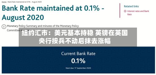 纽约汇市：美元基本持稳 英镑在英国央行按兵不动后抹去涨幅-第3张图片