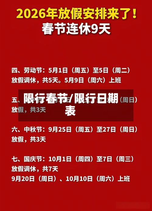 限行春节/限行日期表-第2张图片
