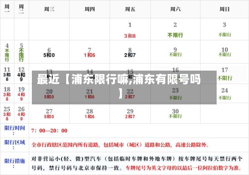 最近【浦东限行嘛,浦东有限号吗】-第3张图片