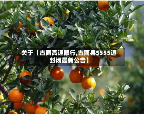 关于【古蔺高速限行,古蔺县S555道封闭最新公告】