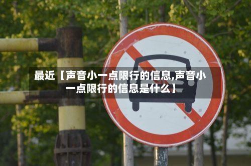 最近【声音小一点限行的信息,声音小一点限行的信息是什么】-第2张图片