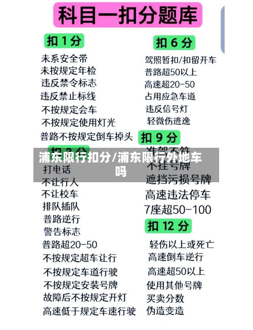 浦东限行扣分/浦东限行外地车吗-第2张图片