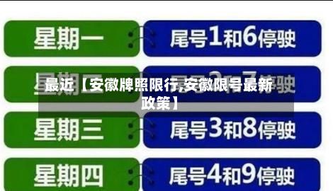 最近【安徽牌照限行,安徽限号最新政策】-第2张图片