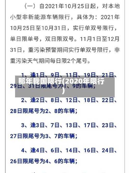 那年我国限行(2020年限行)-第2张图片