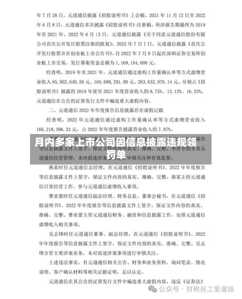月内多家上市公司因信息披露违规领罚单
