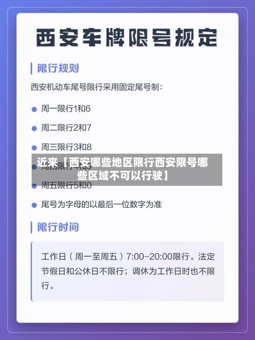 近来【西安哪些地区限行西安限号哪些区域不可以行驶】-第2张图片