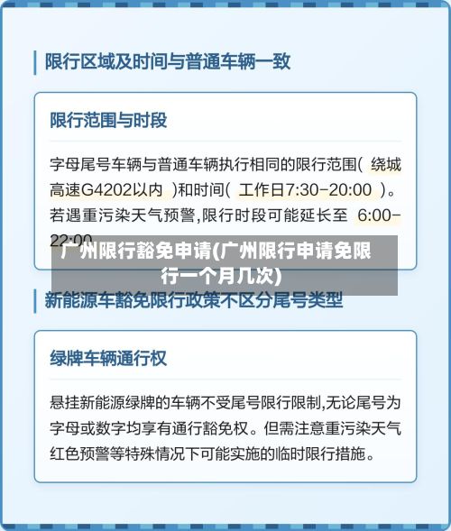 广州限行豁免申请(广州限行申请免限行一个月几次)-第2张图片