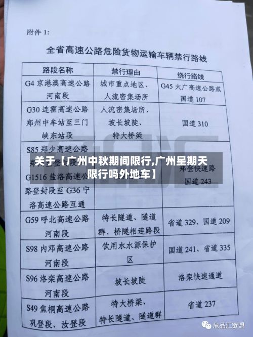 关于【广州中秋期间限行,广州星期天限行吗外地车】