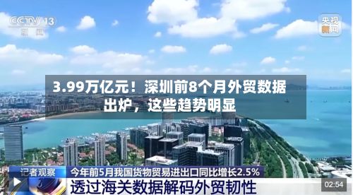 3.99万亿元！深圳前8个月外贸数据出炉，这些趋势明显-第2张图片