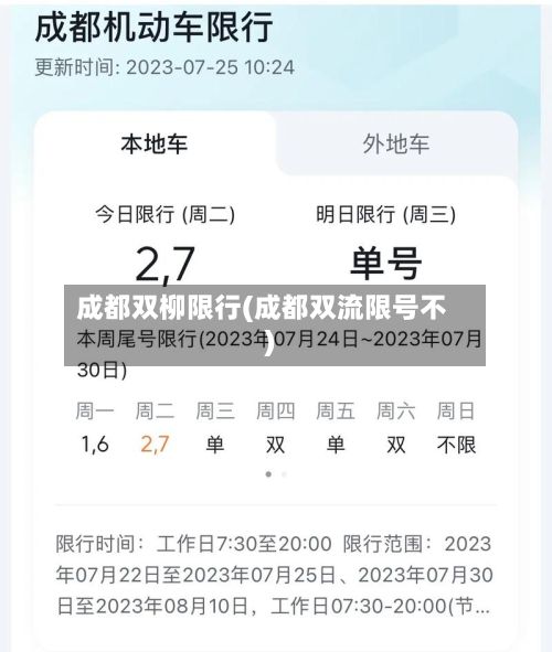 成都双柳限行(成都双流限号不)