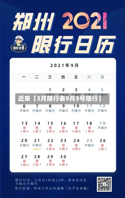 近来【3月限行表9月3号限行】
