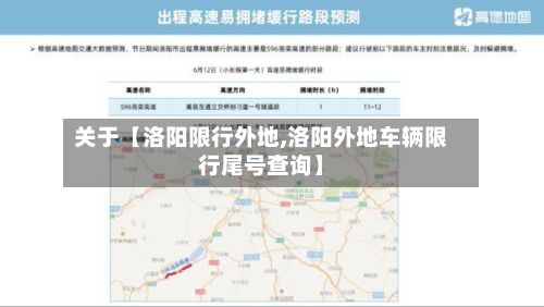 关于【洛阳限行外地,洛阳外地车辆限行尾号查询】-第3张图片
