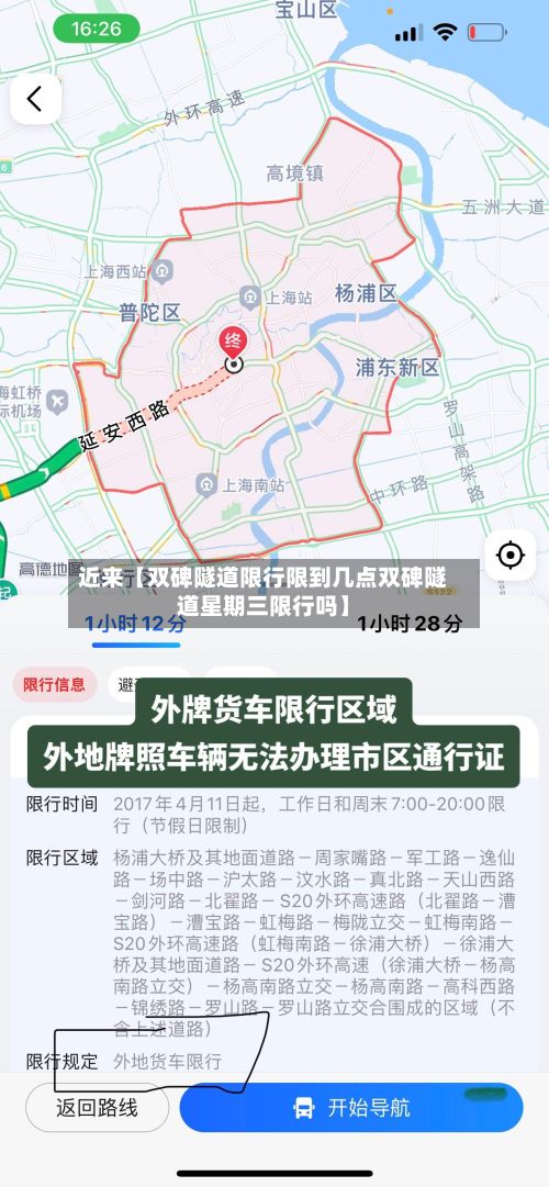 近来【双碑隧道限行限到几点双碑隧道星期三限行吗】