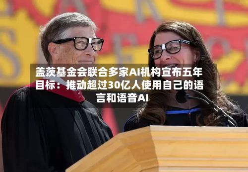 盖茨基金会联合多家AI机构宣布五年目标:推动超过30亿人使用自己的语言和语音AI-第2张图片