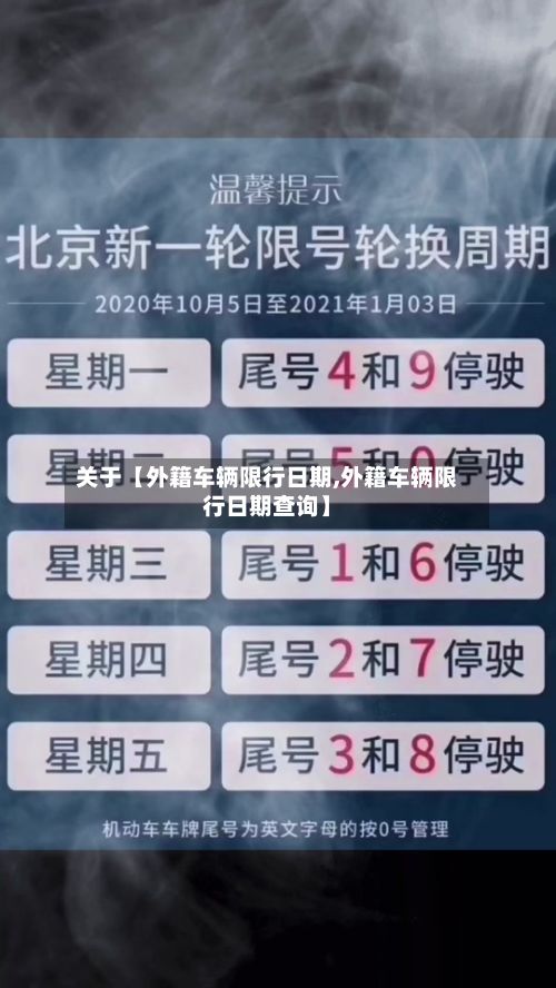 关于【外籍车辆限行日期,外籍车辆限行日期查询】